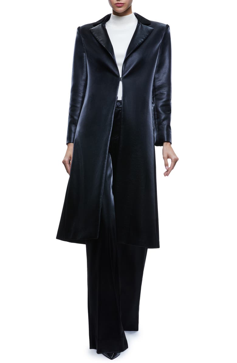 Alice + Olivia Mya Faux Leather Blazer Coat, Main, color,