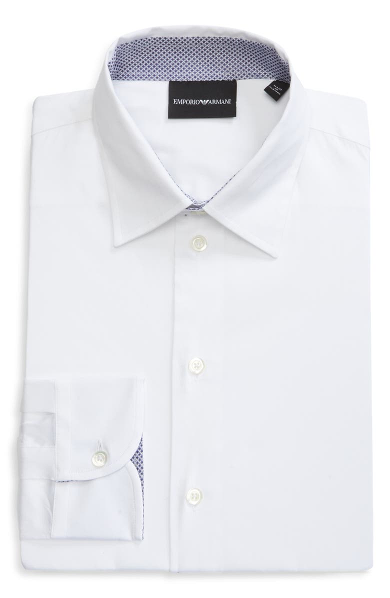 Emporio Armani Slim Fit Stretch Solid Button-Up Shirt, Alternate, color, 