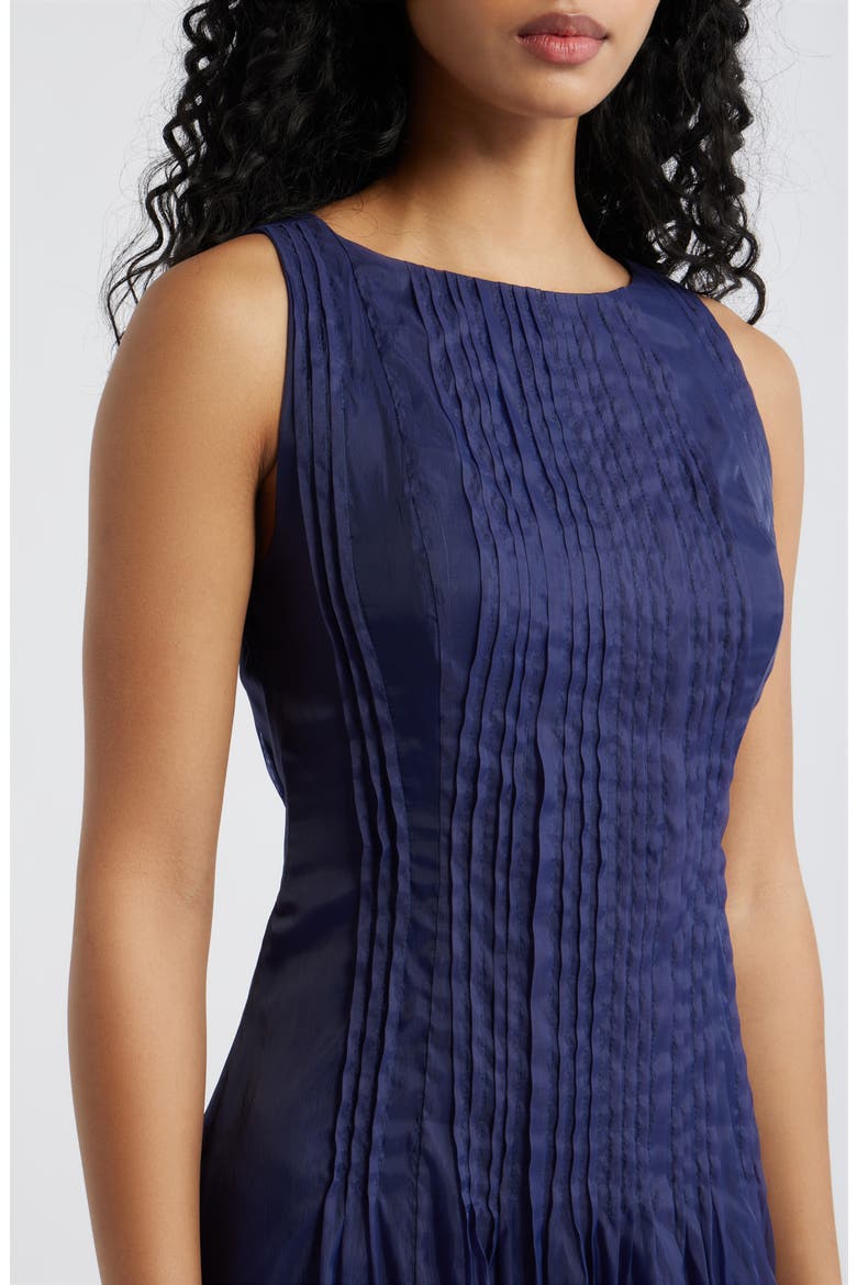 Dani Organza Tie Back Midi Dress, Alternate, color, NAVY