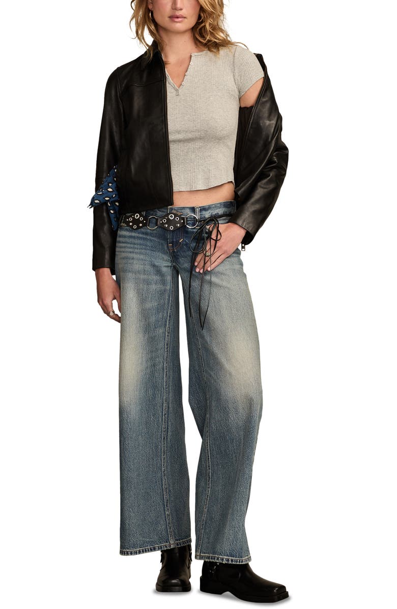 Lucky Brand Rib Cotton Henley, Alternate, color, Light Heather Grey