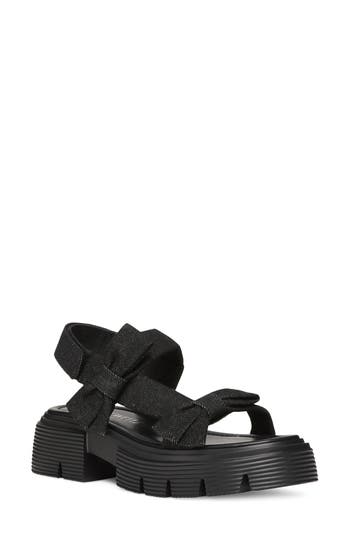 Stuart Weitzman Sofia Nolita Slingback-sandalen Aus Leder Mit Schleife In Black