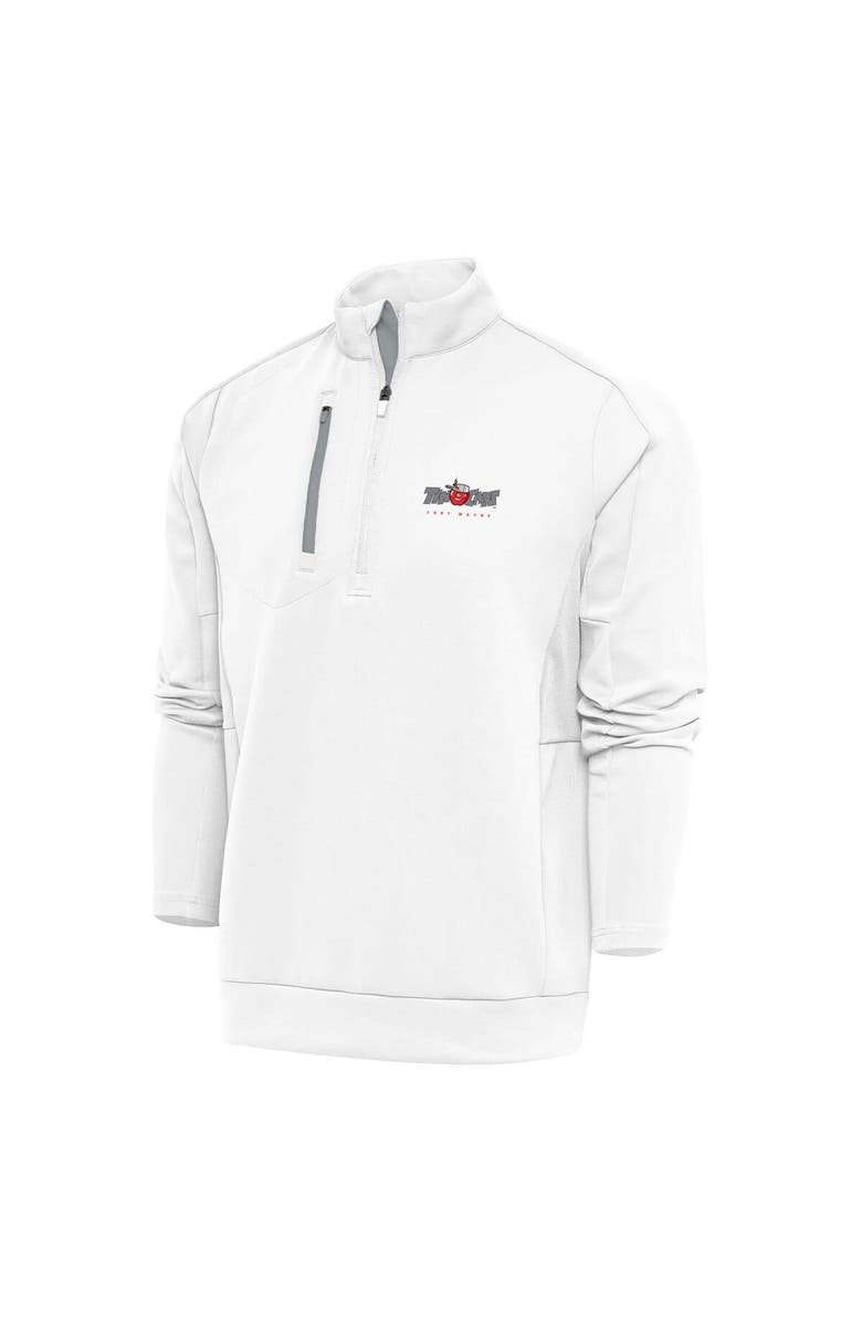 ANTIGUA Men's Antigua White Fort Wayne TinCaps Generation Quarter-Zip Pullover Top, Main, color,