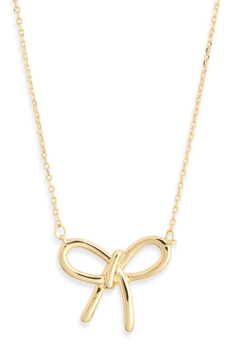 Bow Pendant Necklace, Alternate, color, GOLD