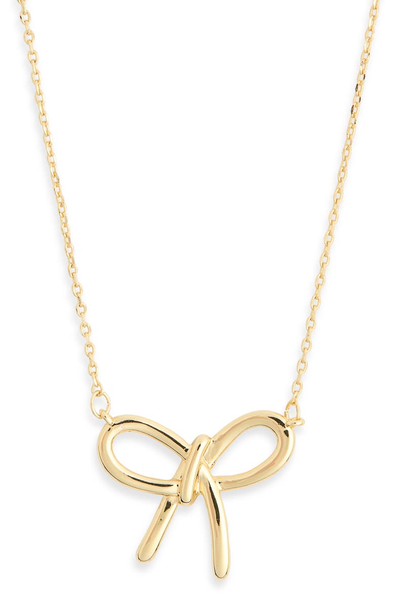 Leith Bow Pendant Necklace, Alternate, color, Gold