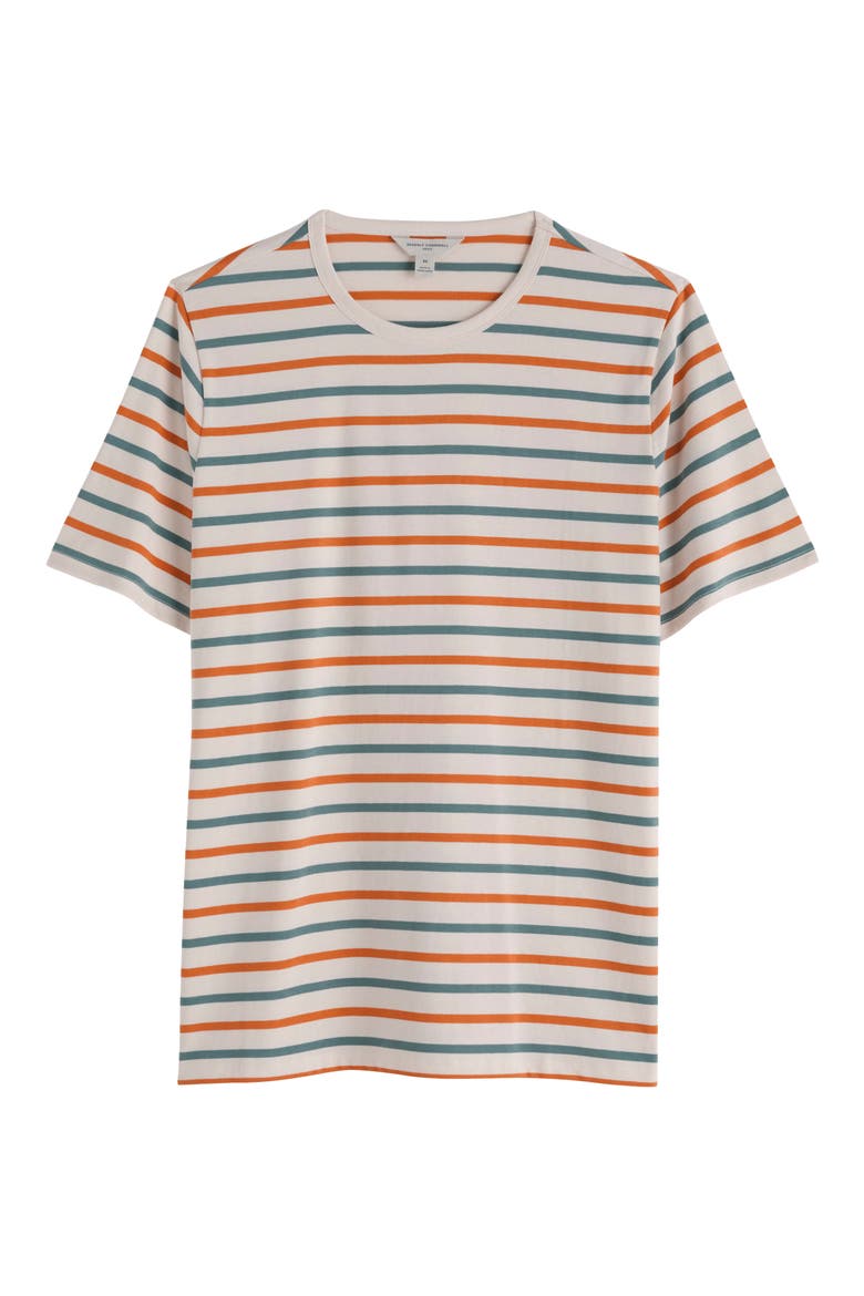 Seven Seas Sailor Striped Organic Cotton T-shirt, Alternate, color, DUET BRETON ECRU TANGERINE