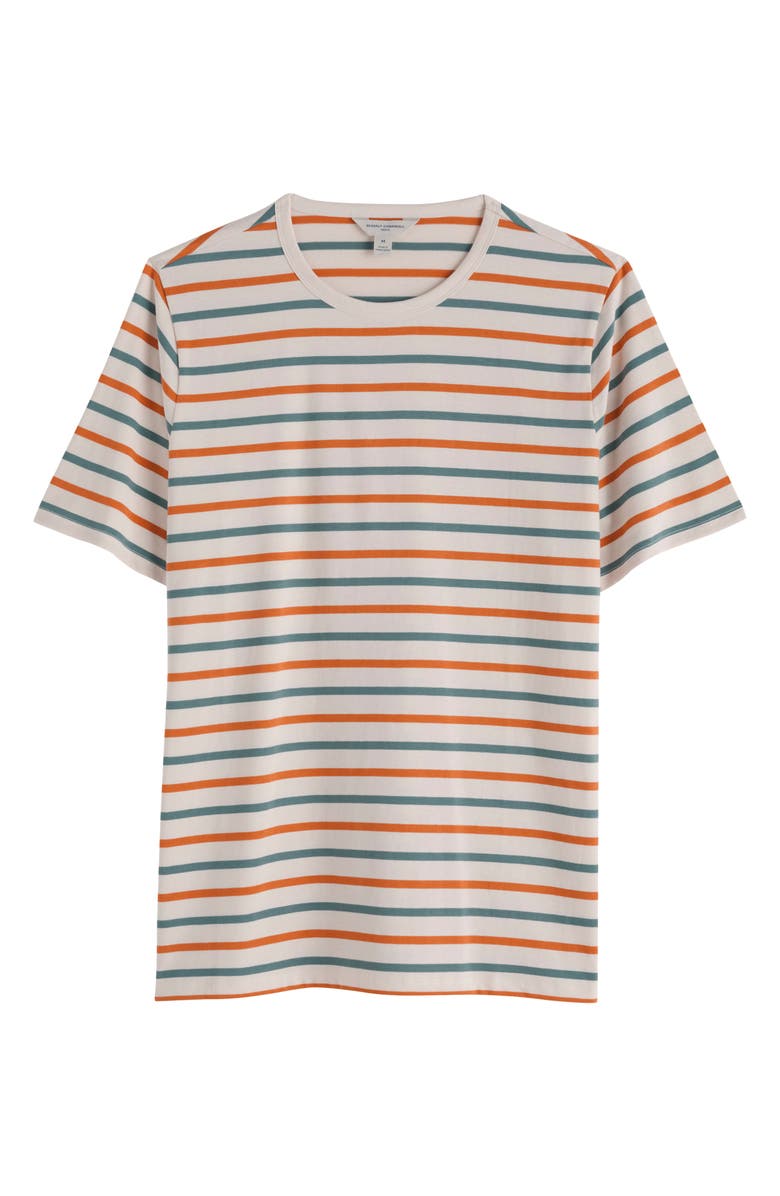 Seasalt Cornwall Seven Seas Sailor Striped Organic Cotton T-shirt, Alternate, color, Duet Breton Ecru Tangerine