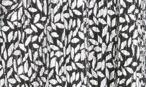 Nina Leonard Smock Neck Float Foiled Print Trapeze Cocktail Dress In Multi