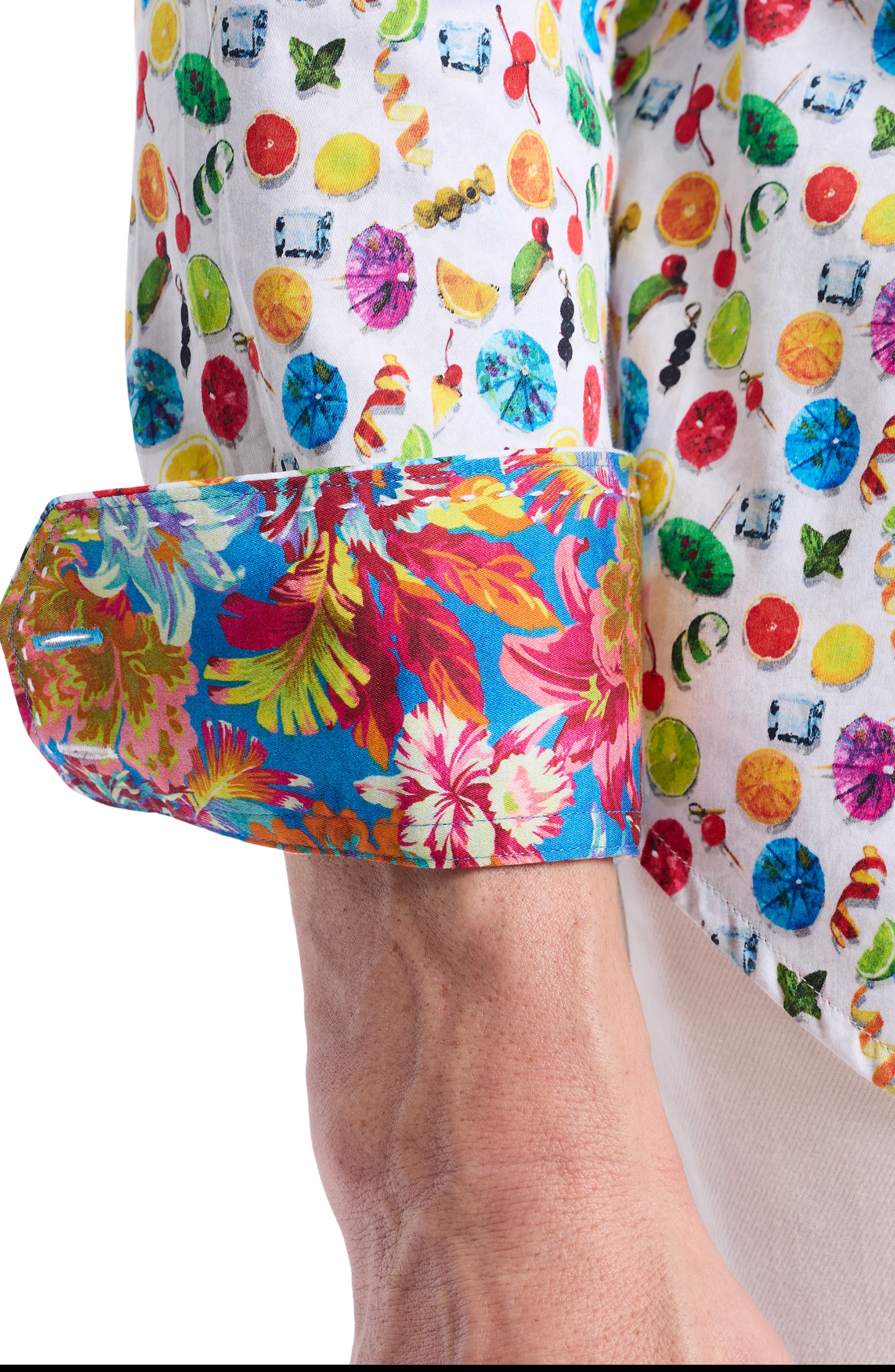 Garnish Print Stretch Cotton Button-Up Shirt - image 2