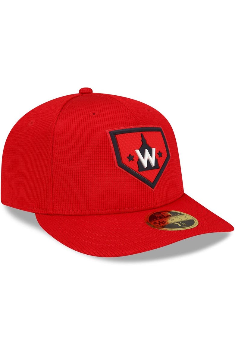 Men's New Era Red Washington Nationals 2022 Clubhouse Alternate Logo Low Profile 59FIFTY Fitted Hat, Alternate, color, Red