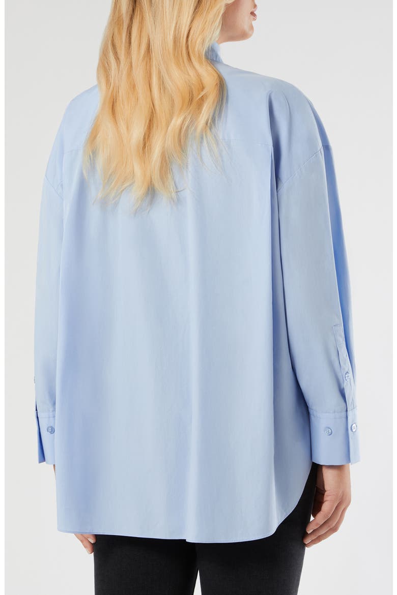 Uganda Embellished Oversize Cotton Button-Up Shirt, Alternate, color, LIGHT BLUE