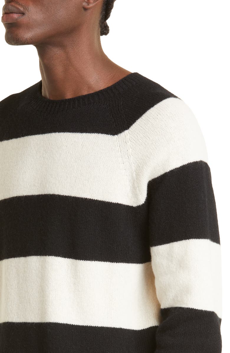 Sunspel Stripe Lambswool Crewneck Sweater, Alternate, color,