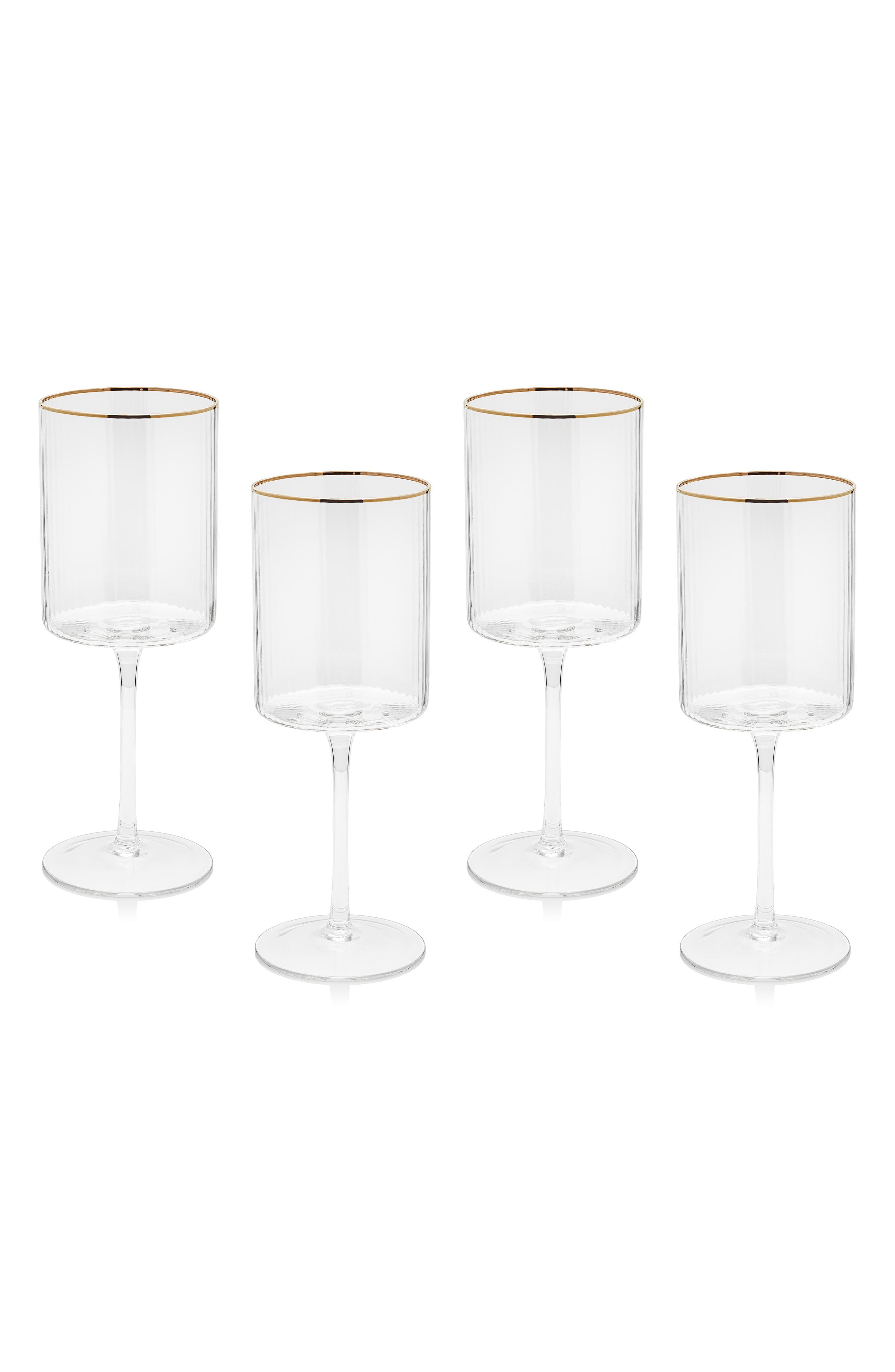 Zodax Optic Set of 4 Wine Glasses