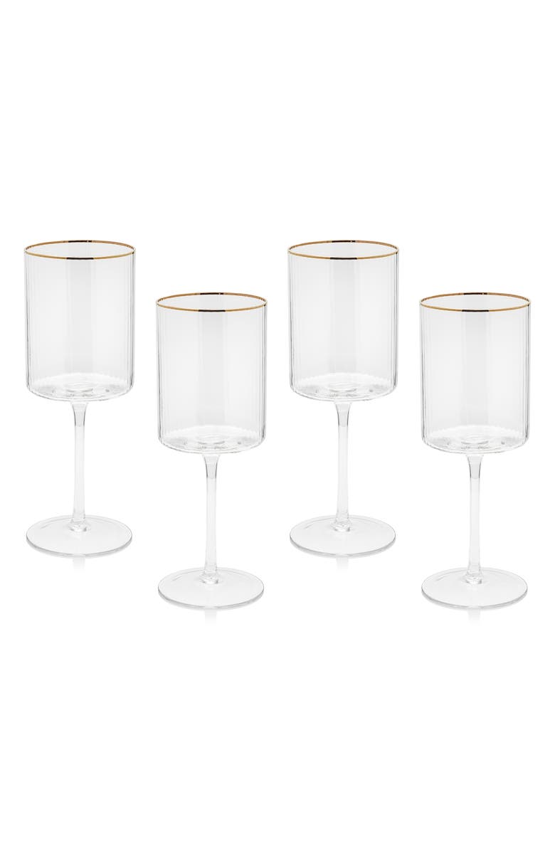 Zodax Optic Set of 4 Wine Glasses, Main, color,