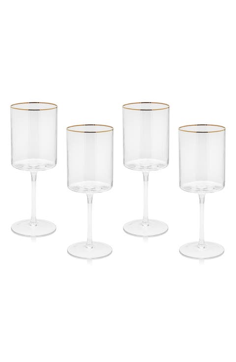 Optic Set of 4 Wine Glasses