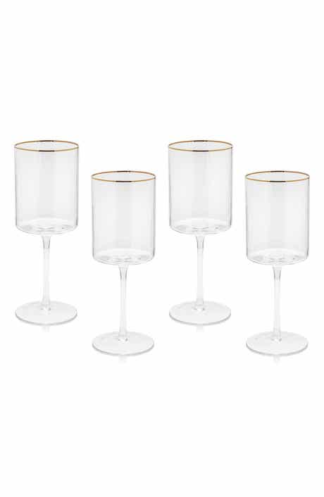 Zodax Optic Set of 4 Wine Glasses