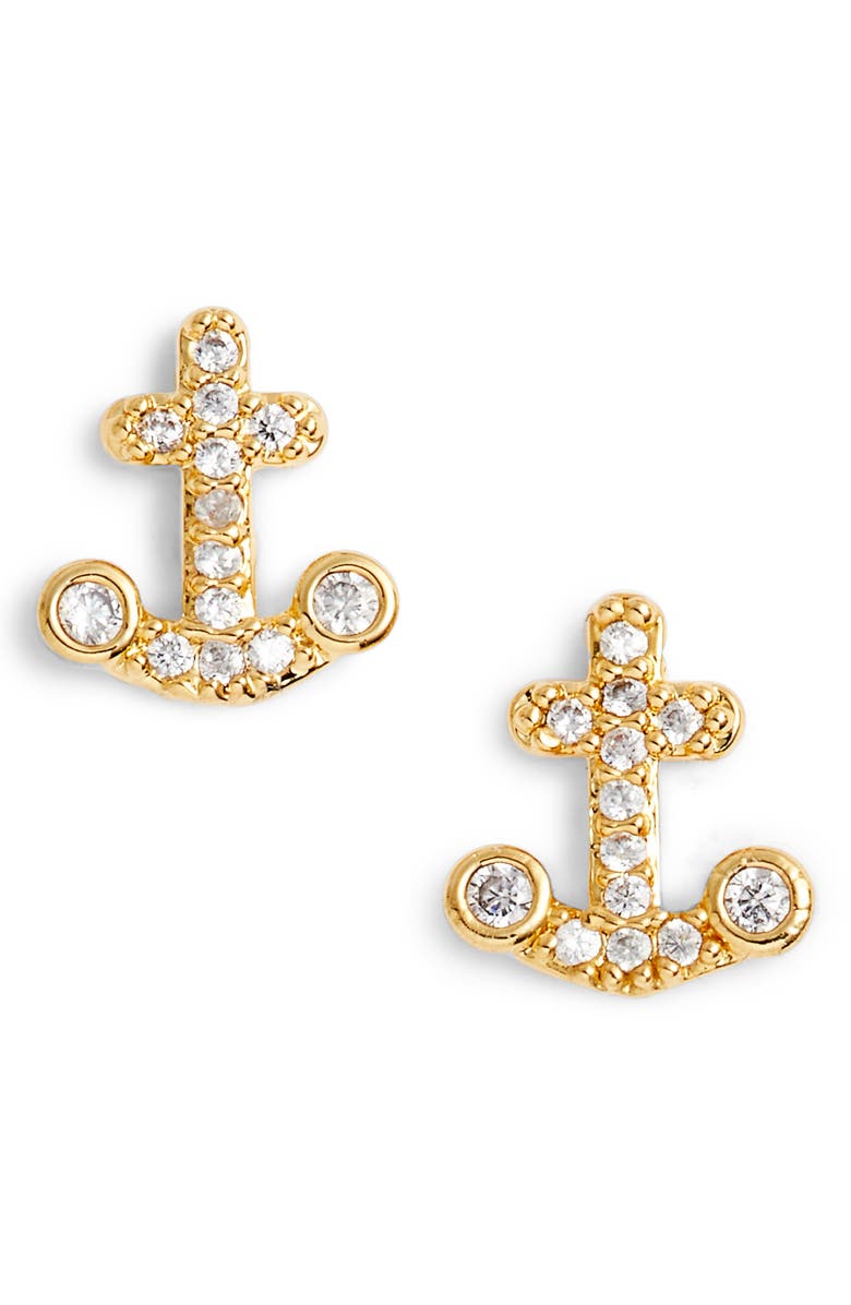 Kate Spade New York things we love anchor stud earrings, Main, color, 