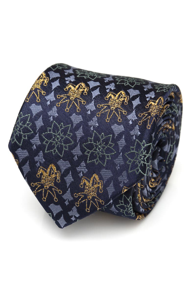 Cufflinks, Inc. Joker Print Silk Tie, Alternate, color, Blue