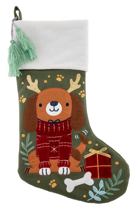 Embroidered Holiday Stocking
