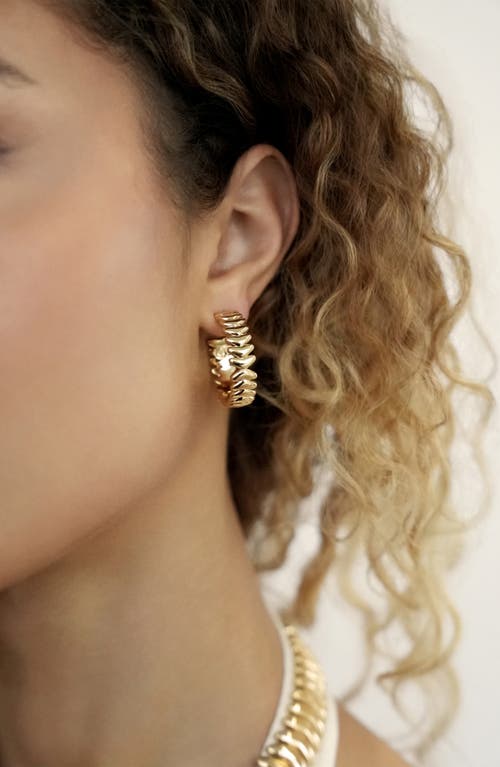 Ettika Metal Moderna Medium Half Hoop Earrings In Gold