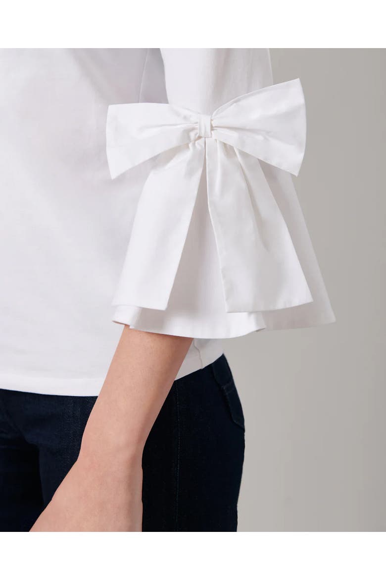 Clissa 3/4 Sleeves Fitted Pima Top shirt, Alternate, color, White