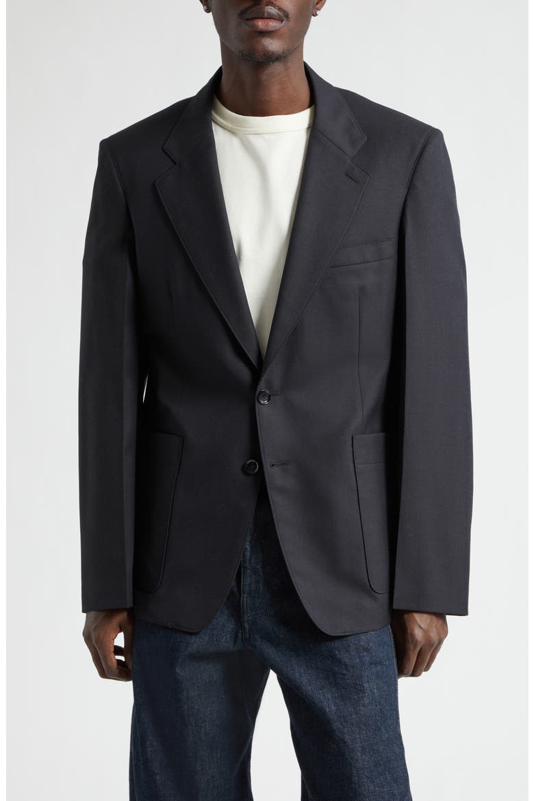 Tailored Single Breasted Jacket, Main, color, MARINE MELANGE