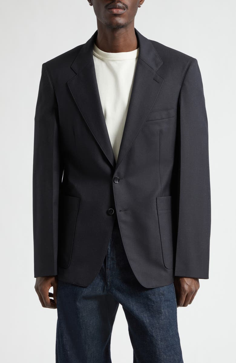 Lemaire Tailored Single Breasted Jacket, Main, color, Marine Melange