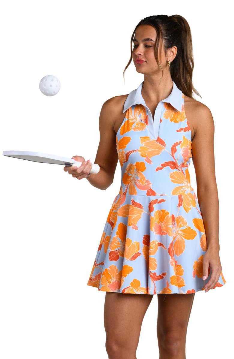 La Blanca Outline Floral Tennis Dress, Alternate, color, Drift