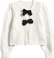 Freshman Kids' Bow Detail Ribbed Cardigan