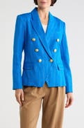 L'AGENCE Kenzie Double Breasted Pinstripe Blazer