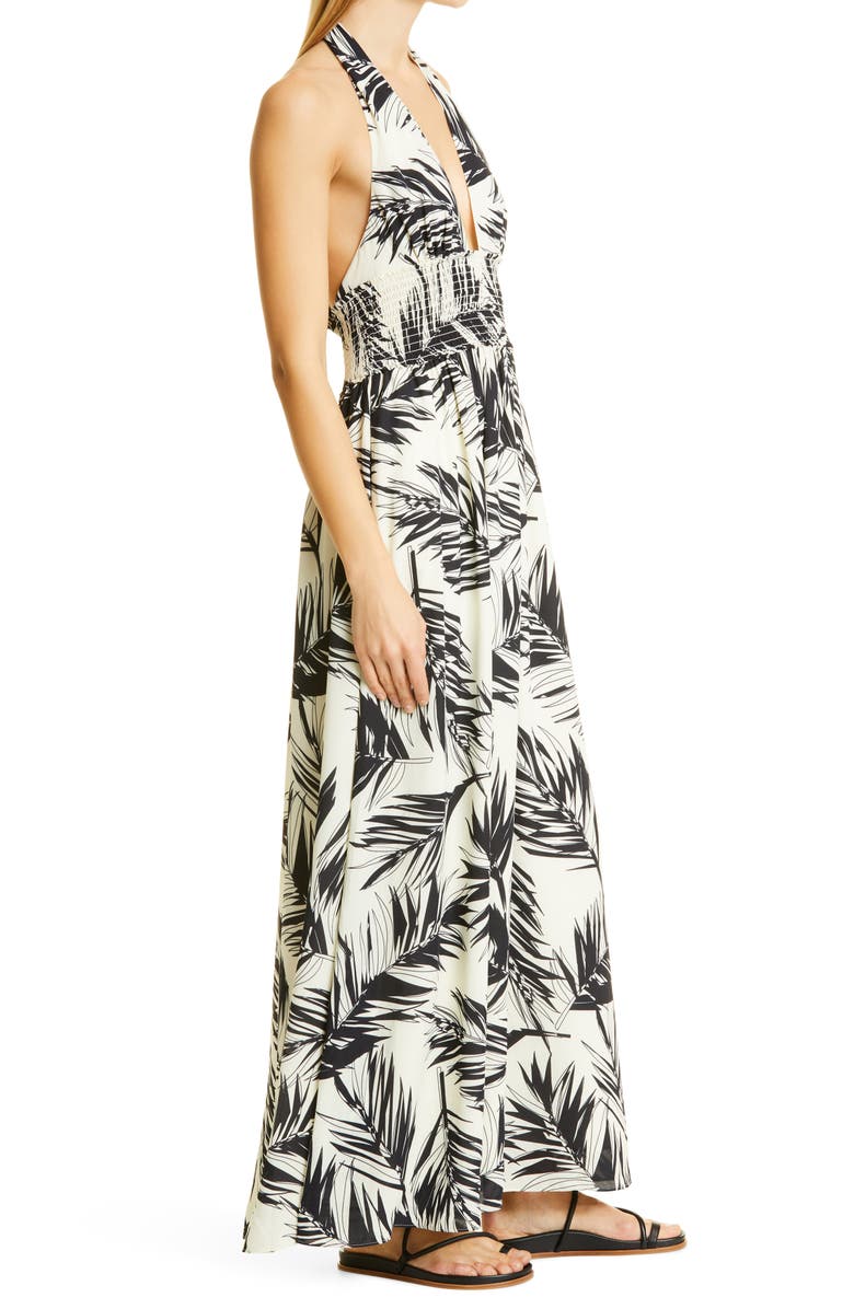 Toccin Palm Print Maxi Dress, Alternate, color,