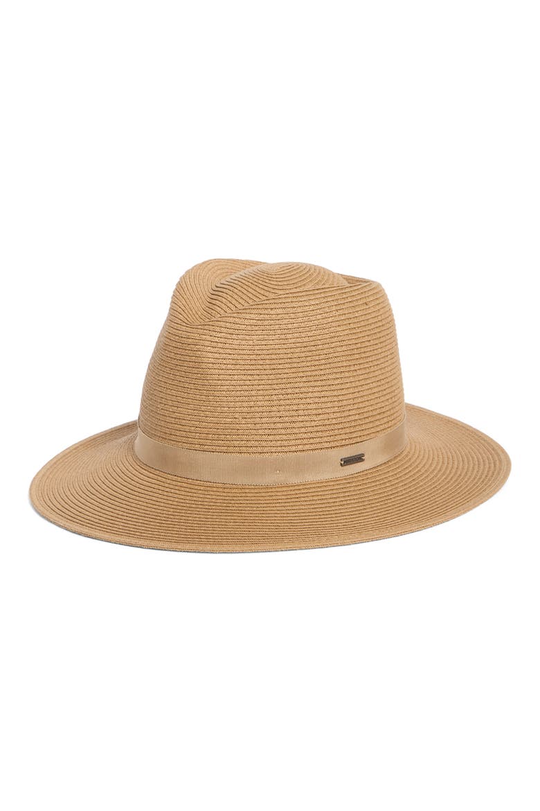 Carolina Packable Straw Hat, Main, color, LIGHT BROWN