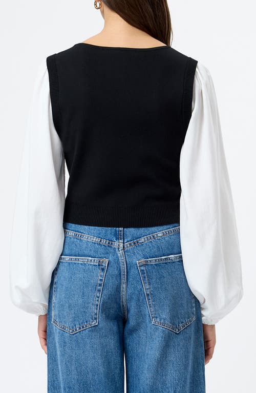 French Connection Maxime Layered Look Sweater Vest In Black