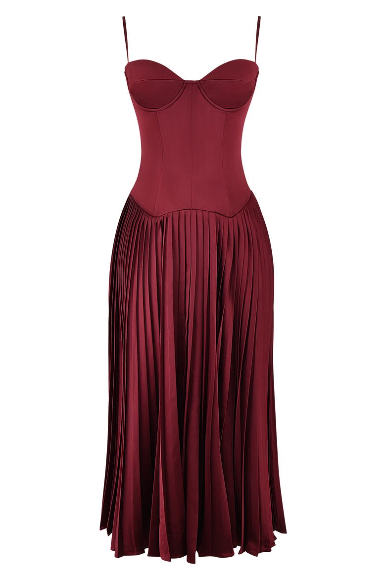 house of cb beau corset pleated sleeveless maxi dress Beau Corset Pleated Sleeveless Maxi Dress (Women)