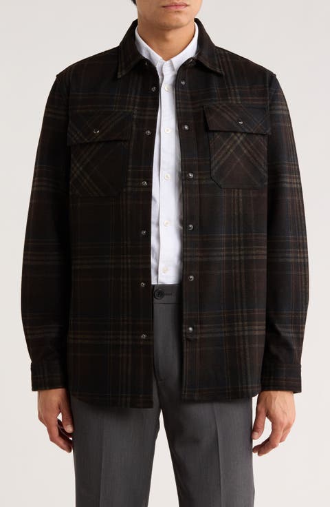 Plaid Ponte Snap-Up Shirt
