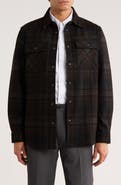 KARL LAGERFELD PARIS Plaid Ponte Snap-Up Shirt