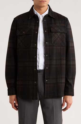 KARL LAGERFELD PARIS Plaid Ponte Snap-Up Shirt