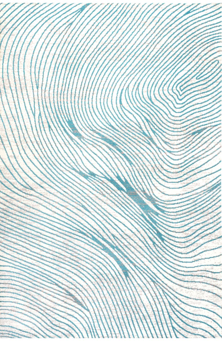 JONATHAN Y Arlo Woodgrain Geometric Area Rug, Main, color, Ivory/Blue