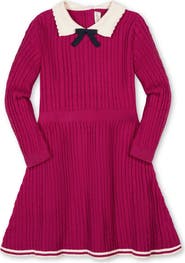 Hope & Henry Kids' Organic Collared French Cable Sweater Dress