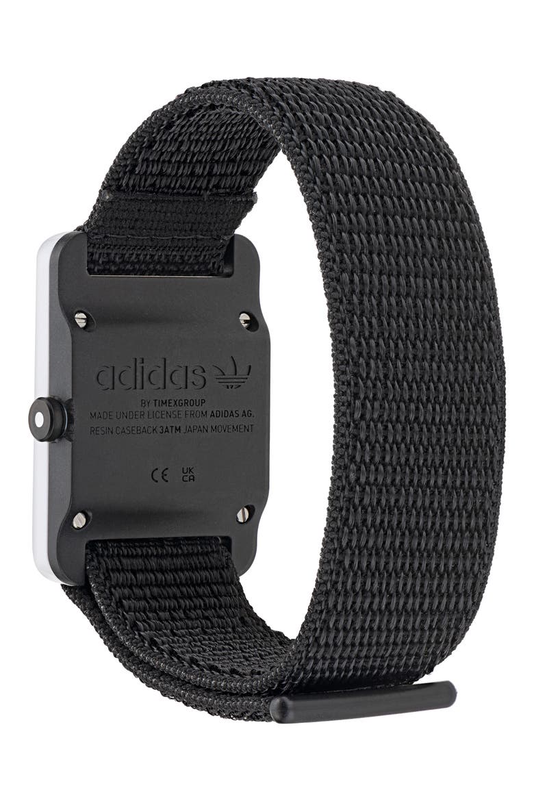 Retro Pop Two Nylon Strap Watch, 31mm, Alternate, color, WHITE/ BLACK/ BLACK