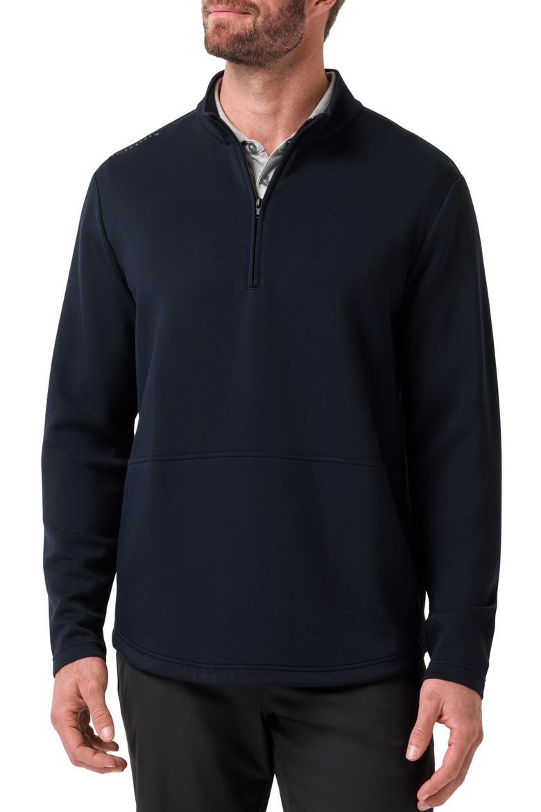 Fibercloud Quarter Zip Sweatshirt, Main, color, BLACK
