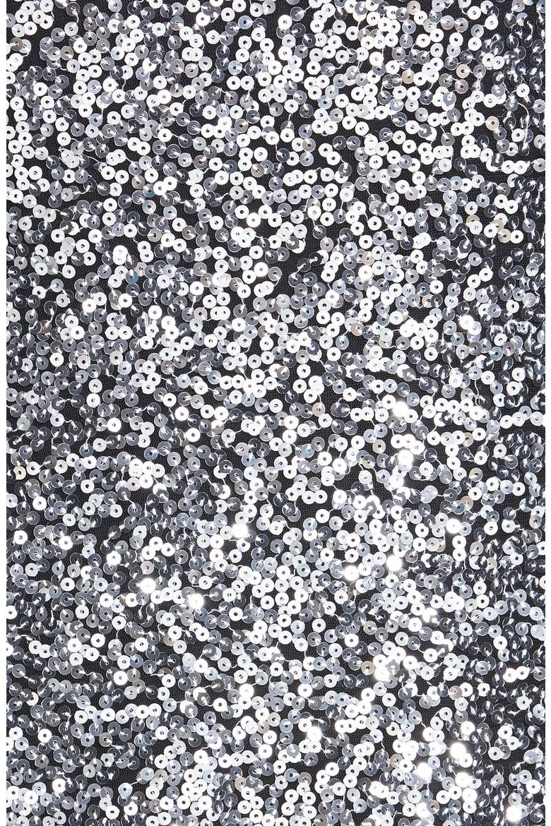 Sequin Midi Skirt, Alternate, color, SILVER