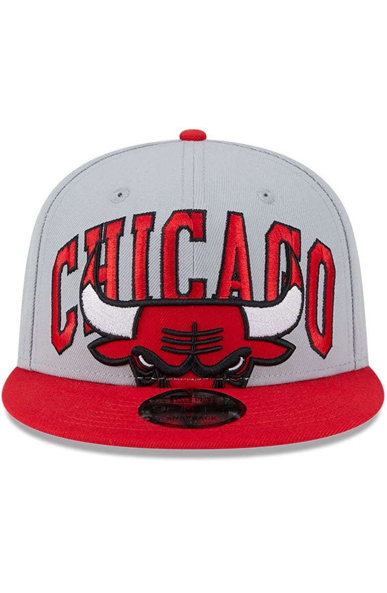 New Era Men's New Era Gray/Red Chicago Bulls Tip-Off Two-Tone 9FIFTY Snapback Hat, Alternate, color, 