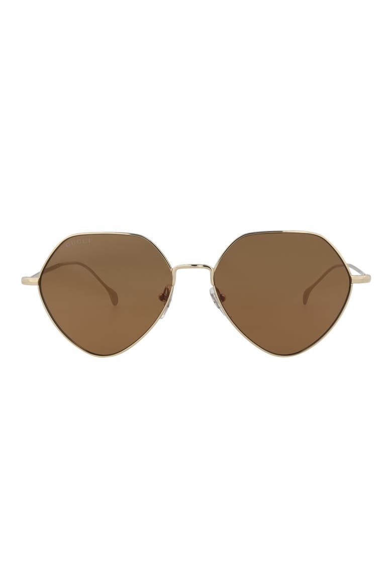 55mm Round Sunglasses, Main, color, GOLD GOLD BROWN