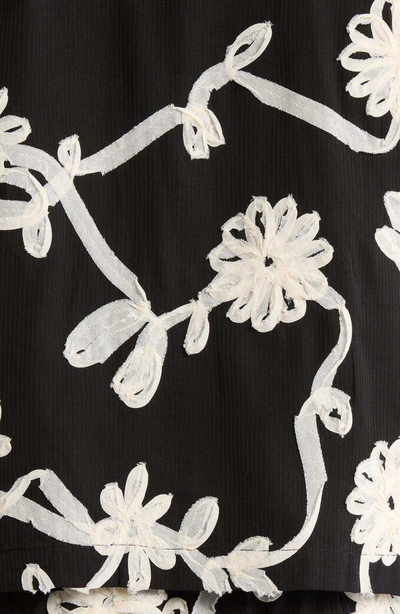 HONOR THE GIFT Floral Ribbon Cotton Blend Jacket, Alternate, color, Black