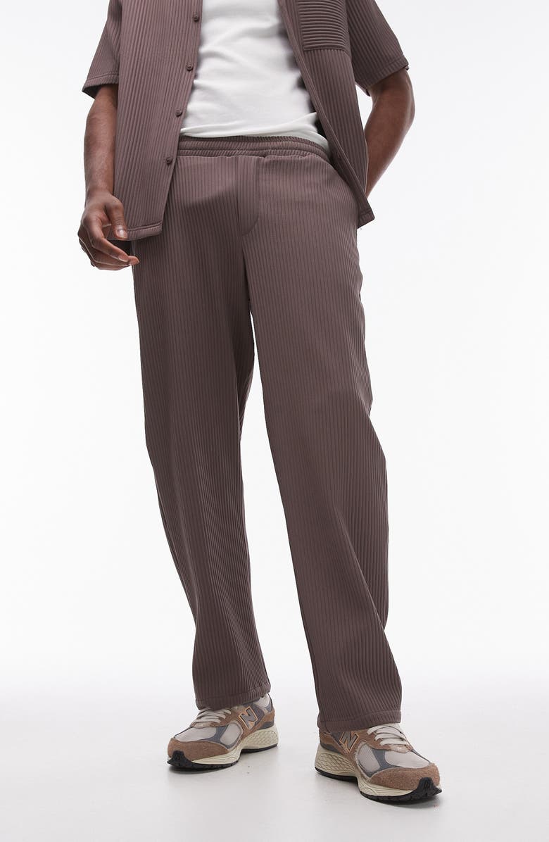 Topman Pinstripe Wide Leg Pants, Main, color, 