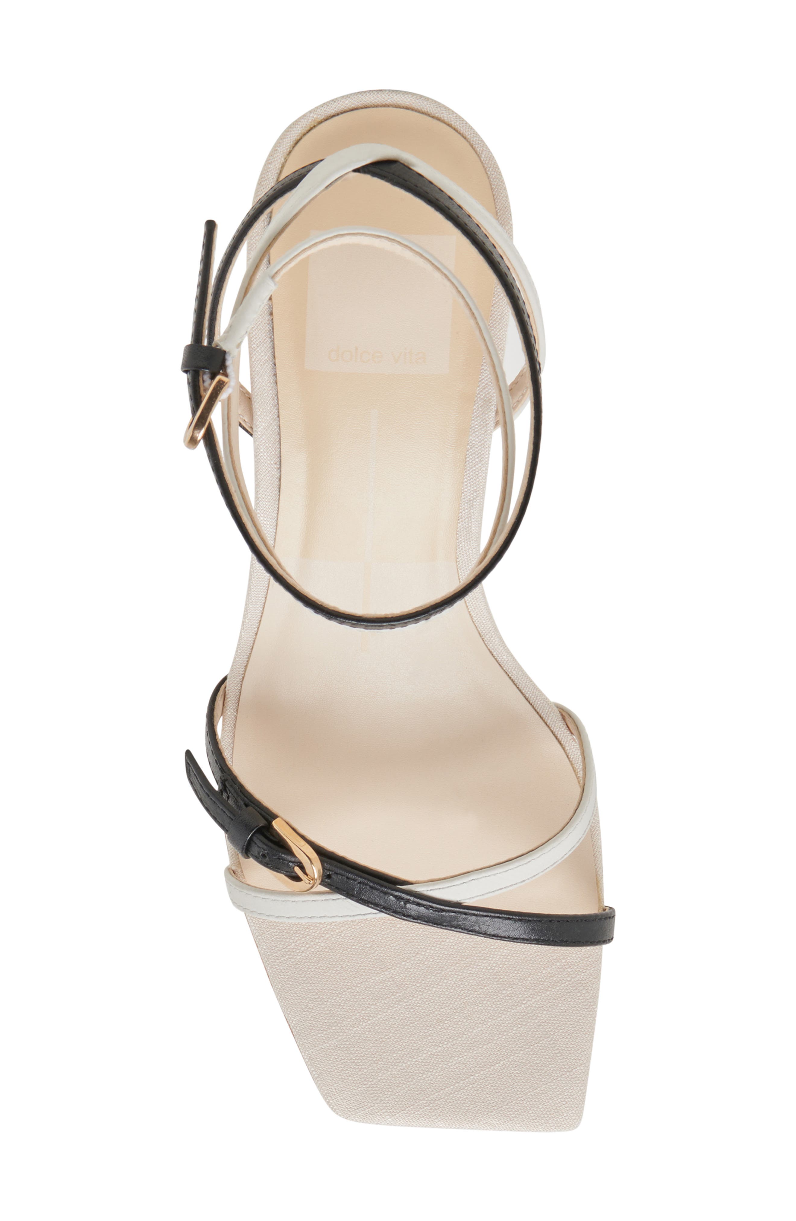 Dolce Vita Bamby Ankle Strap Sandal, Alternate, color, White/Black Leather