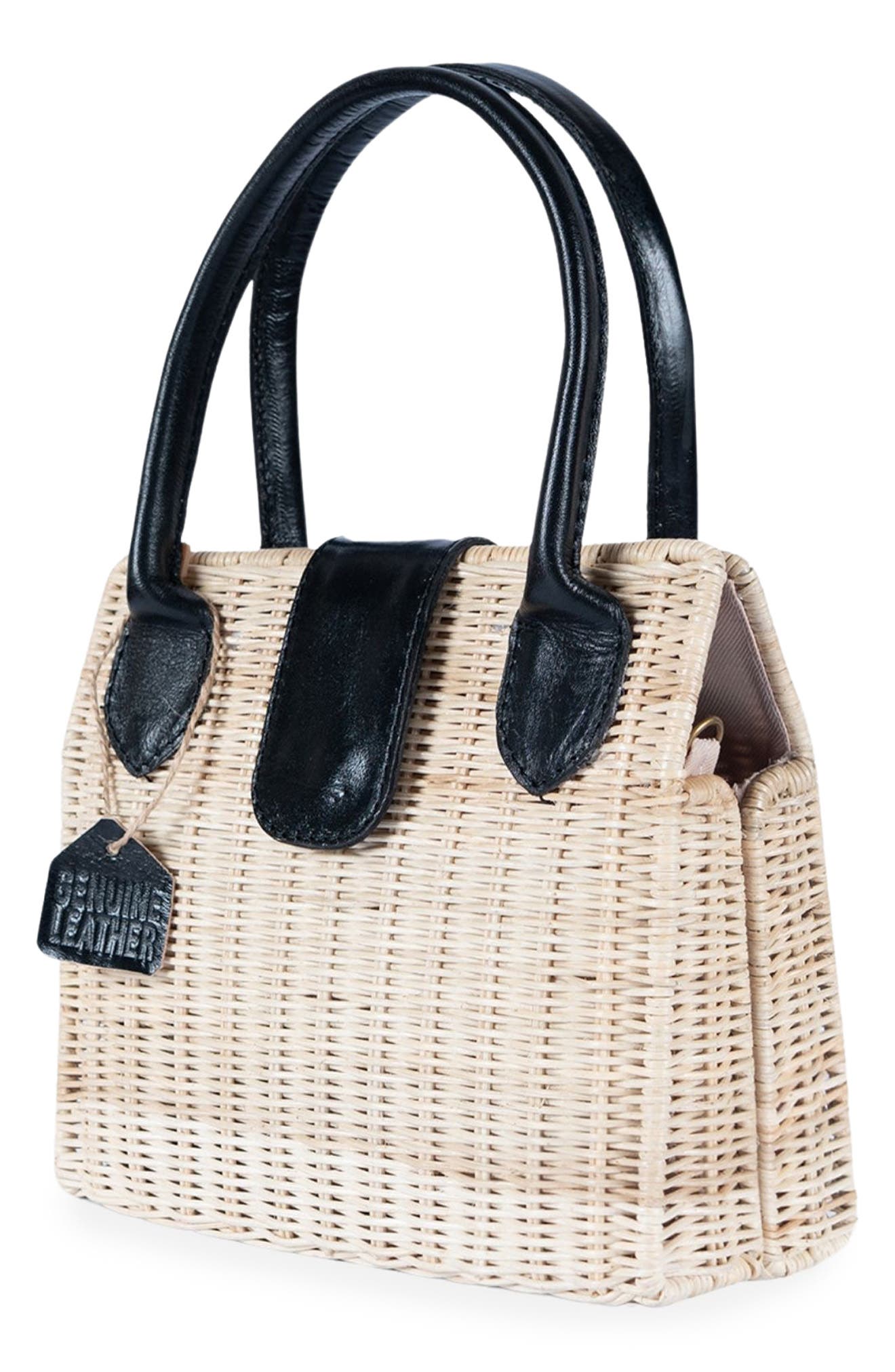 Jelavu Piper Rattan Handbag, Alternate, color, Black