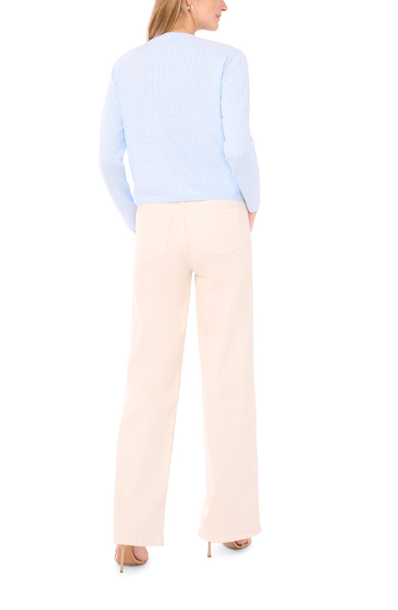 Halogen<sup>®</sup> Cotton Cable Knit Crop Cardigan, Alternate, color, Swift Blue