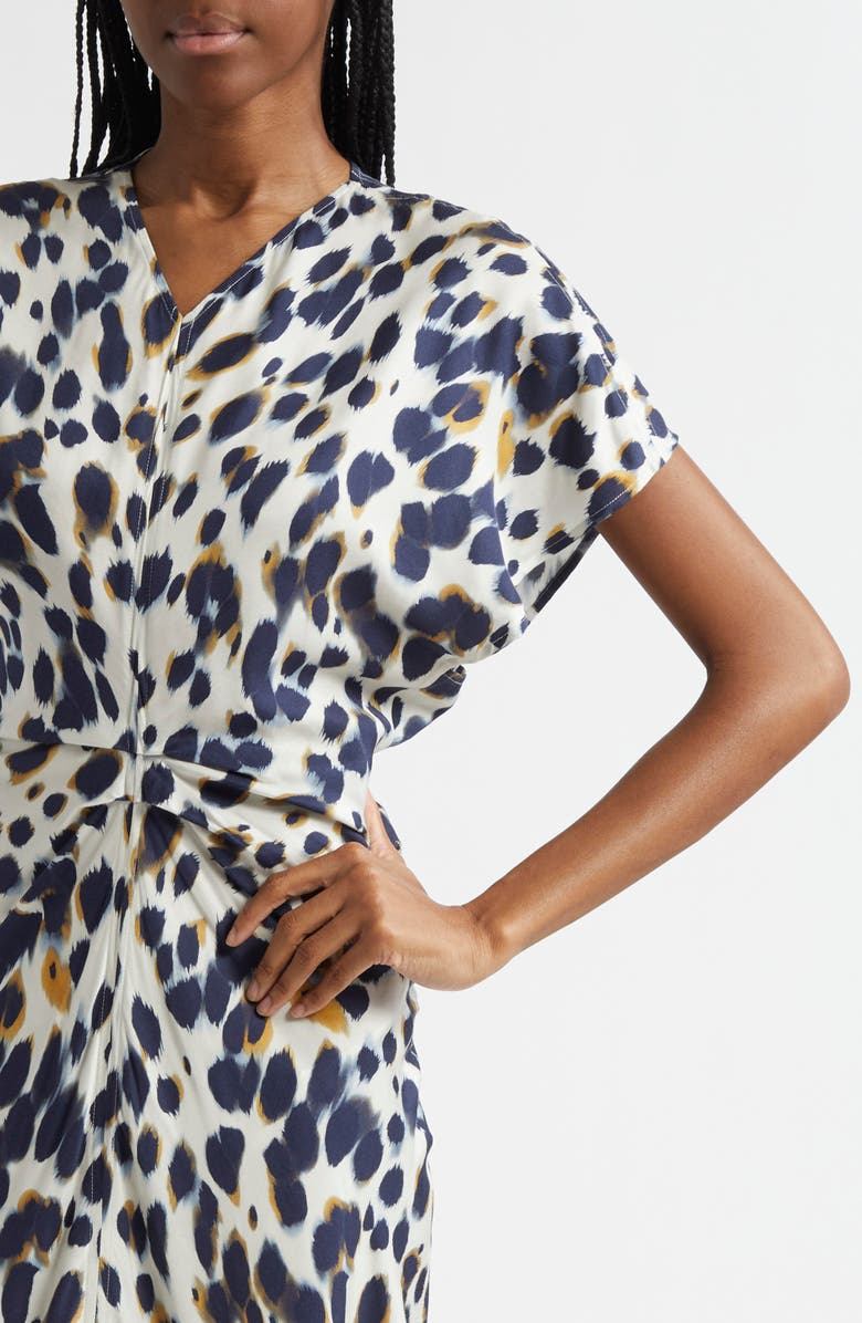 A.L.C. Rem Dot Print A-Line Dress, Alternate, color, Navylight