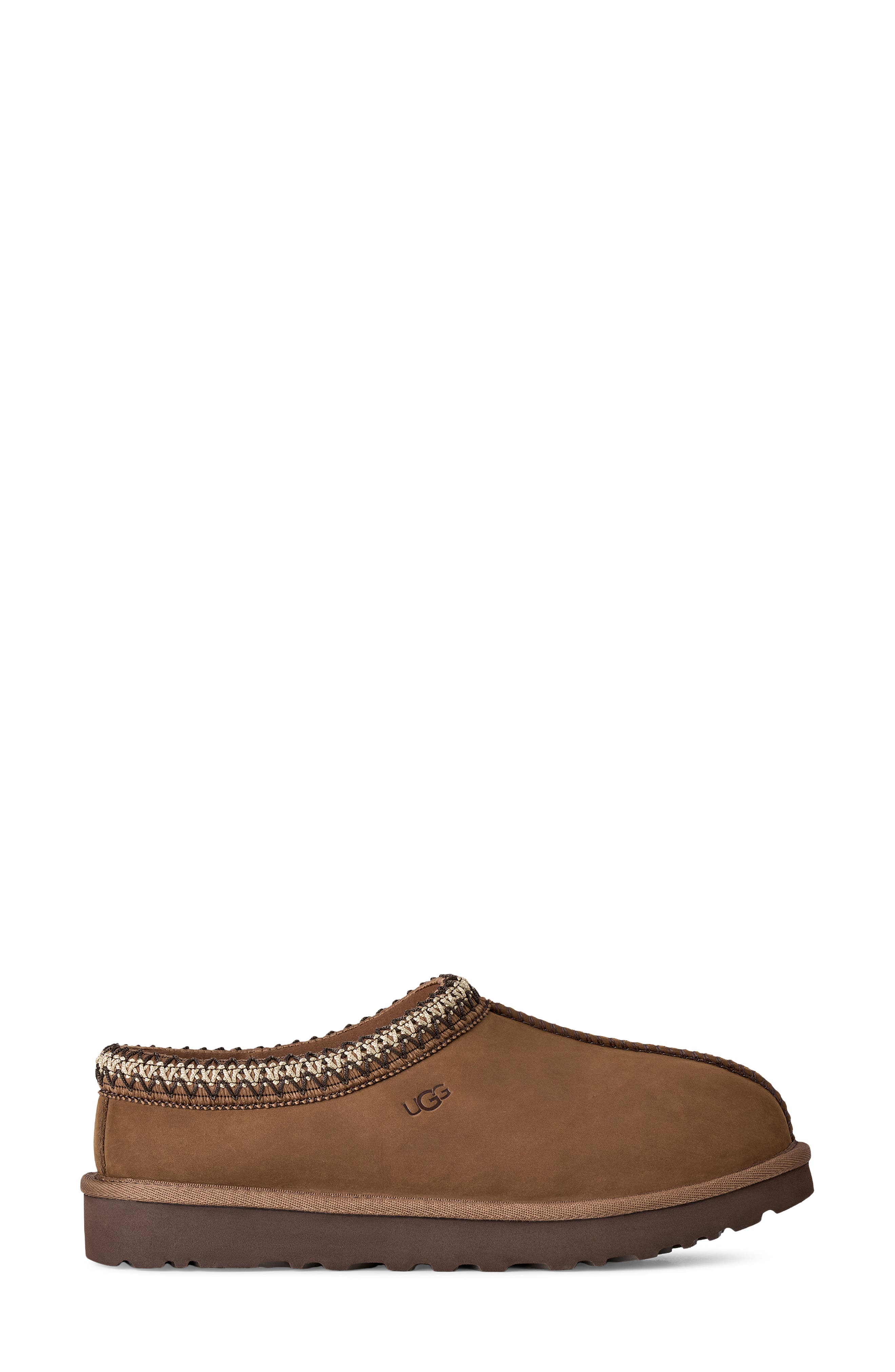 Tasman Nubuck Leather Slipper, Alternate, color, DARK CHESTNUT